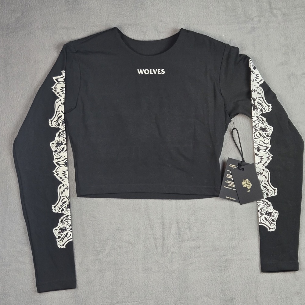 Darc Sport Black Crop Top with White Wolf Design